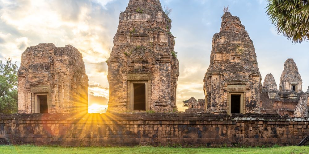 Pre Rup Tempel in Angkor bei Sonnenuntergang in Kambodscha