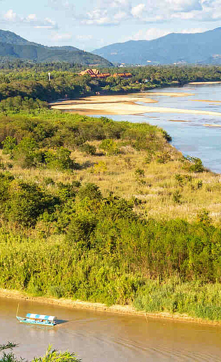 Panorama des goldenen Dreiecks in Thailand