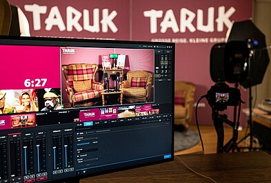 Aufnahme des Wohnzimmer-Streams im TARUK Studio 