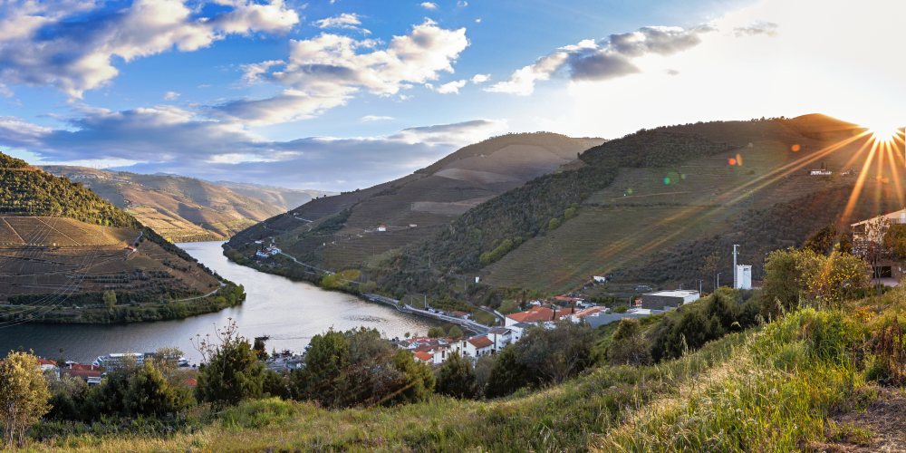 Blick über Douro in Portugal