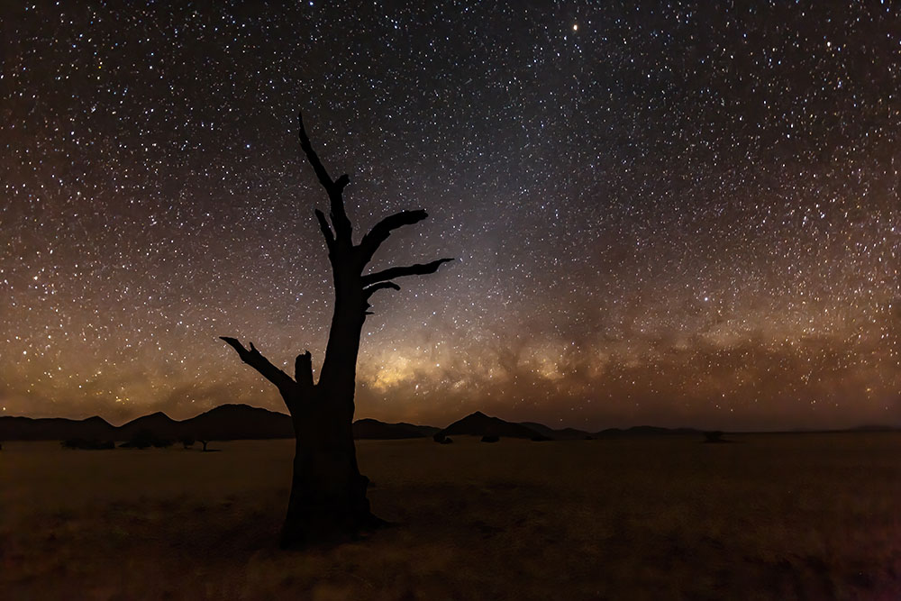Sternenhimmel Tirasberge Namibia Nachtaufnahme