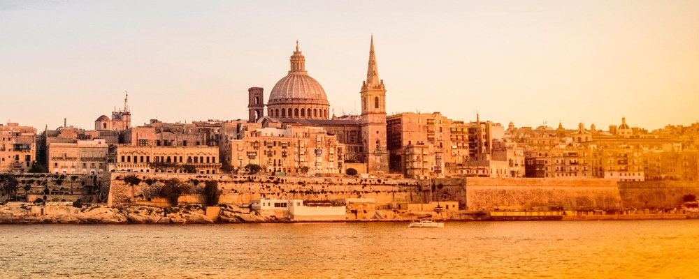 Blick auf das Stadtpanorama von Valetta in Malta